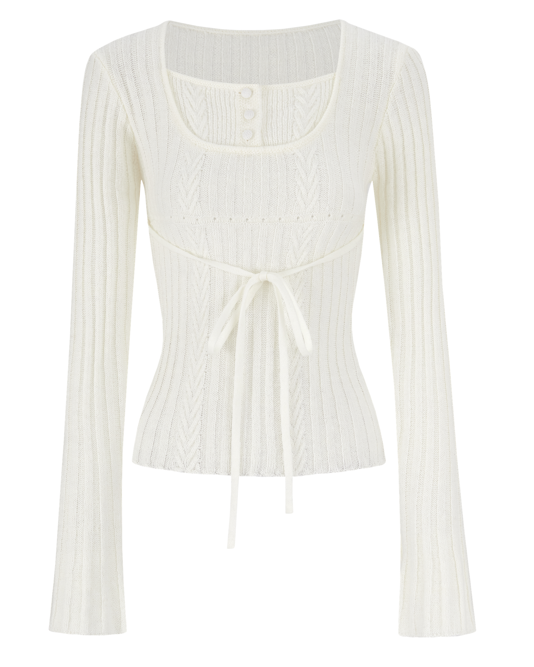Fluffy Ribbon Knit Top