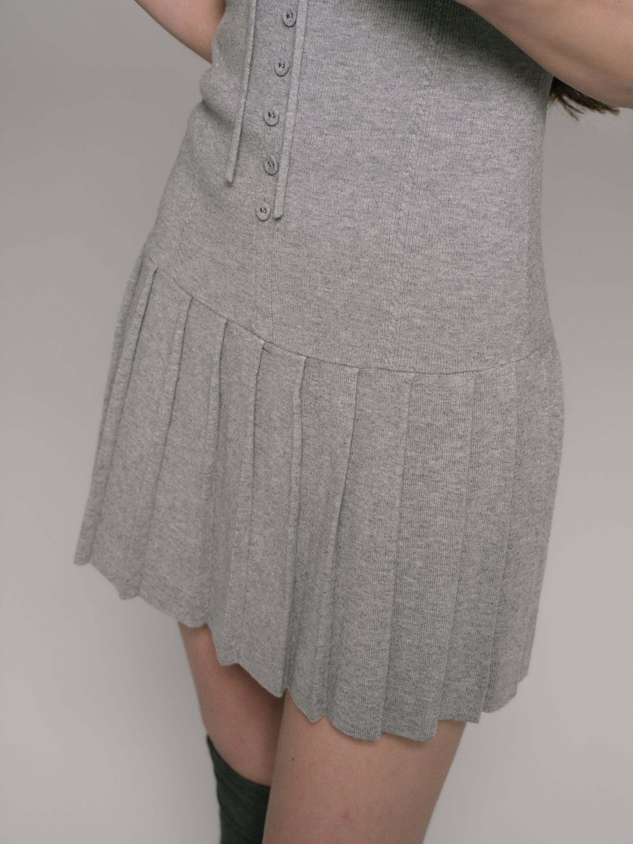 トップス ANDWANG Sculpted Pleated Ribbon Dress Sculpted Pleated