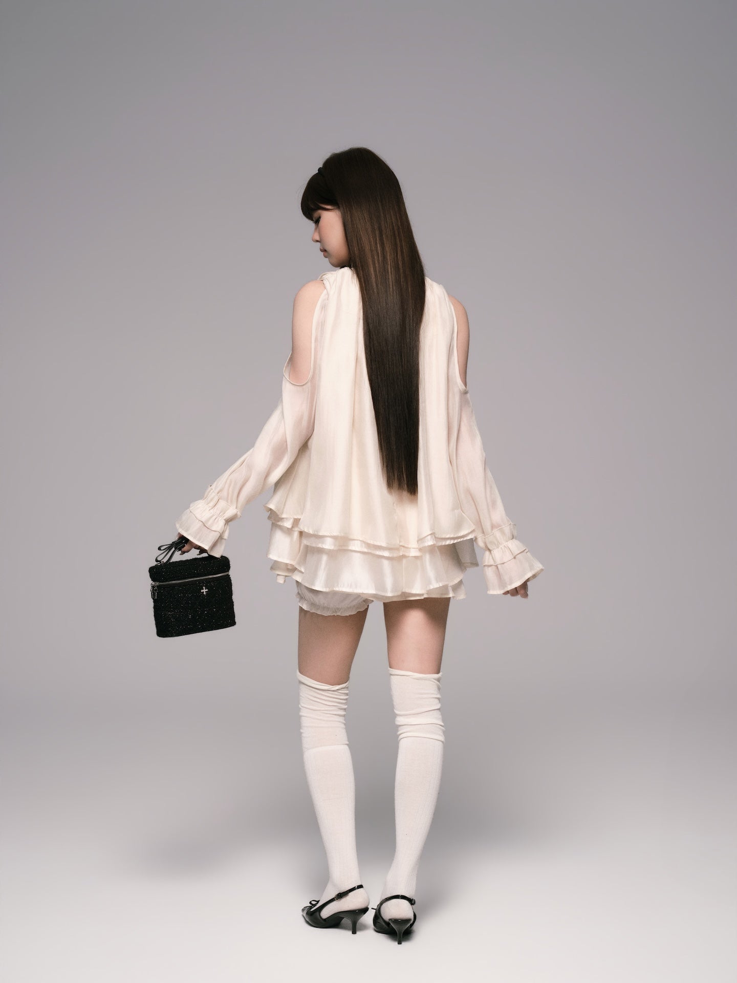 andwang petit ribbon vanity bag アイボリー Petit Ribbon Vanity Bag