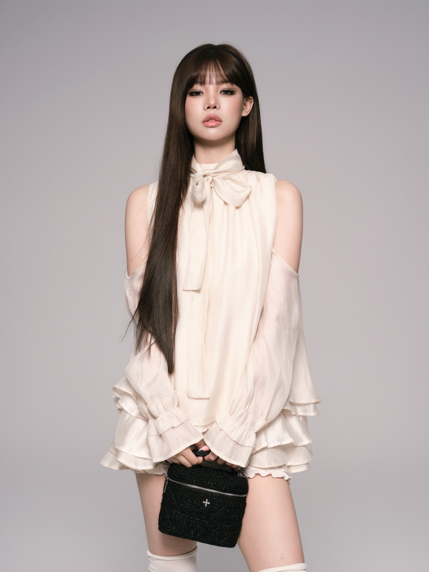 andwang petit ribbon vanity bag アイボリー Petit Ribbon Vanity Bag