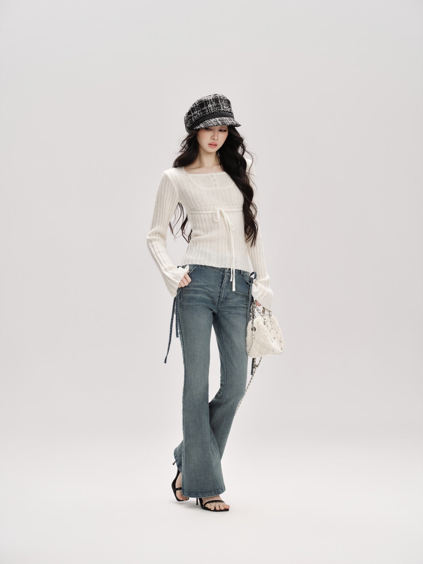 Fluffy Ribbon Knit Top
