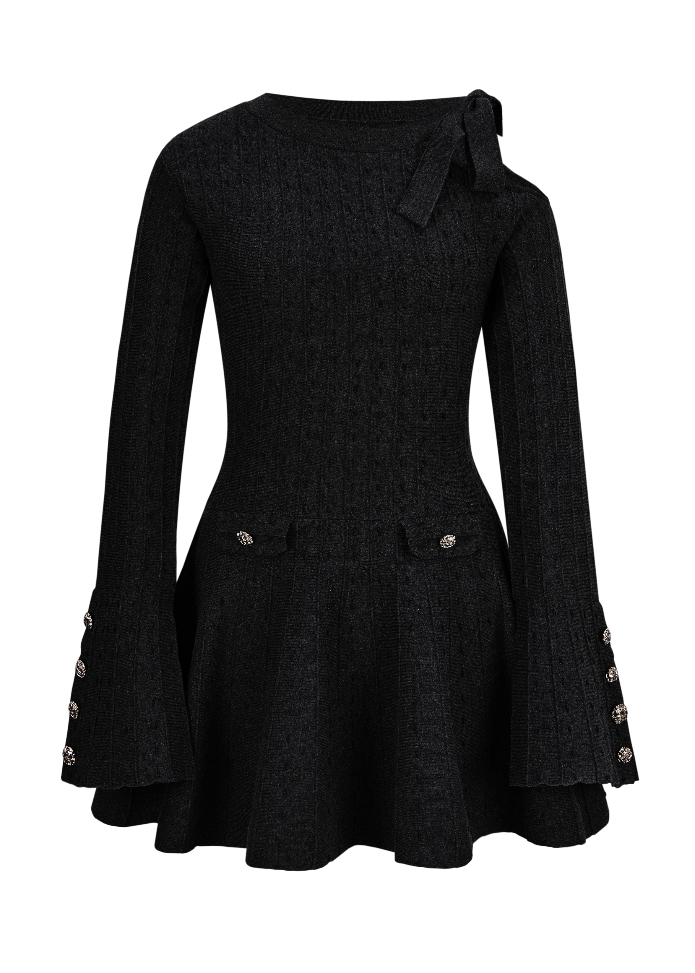 Ribbon Flare Line Mini Dress