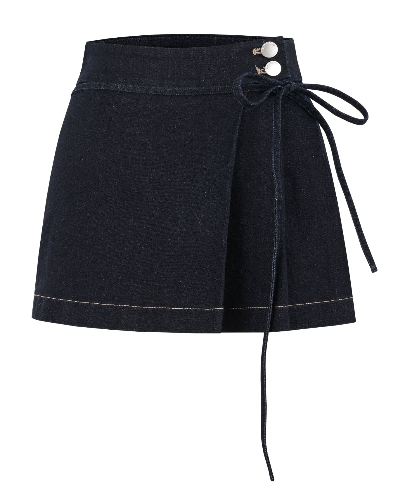 Heritage Pleats Denim Mini Skirt