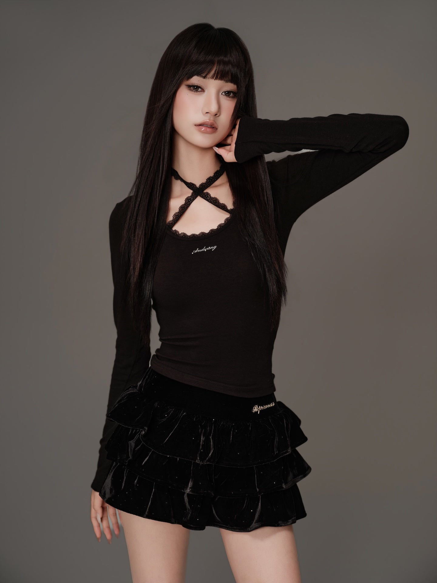 Cross Lace Long Tee