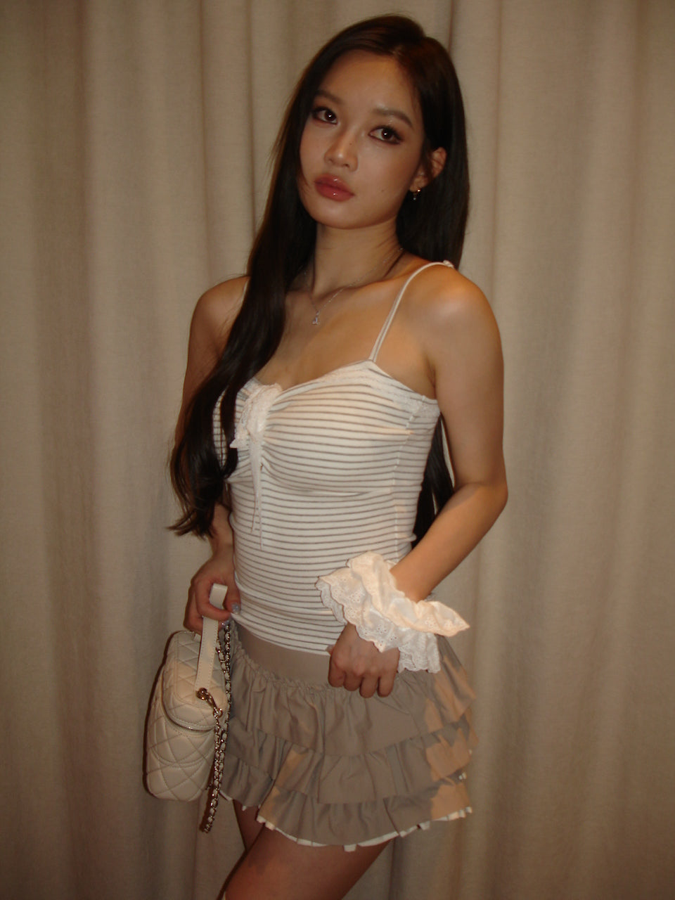トップス andwang ribbon cami shushu set ribbon cami shushu set