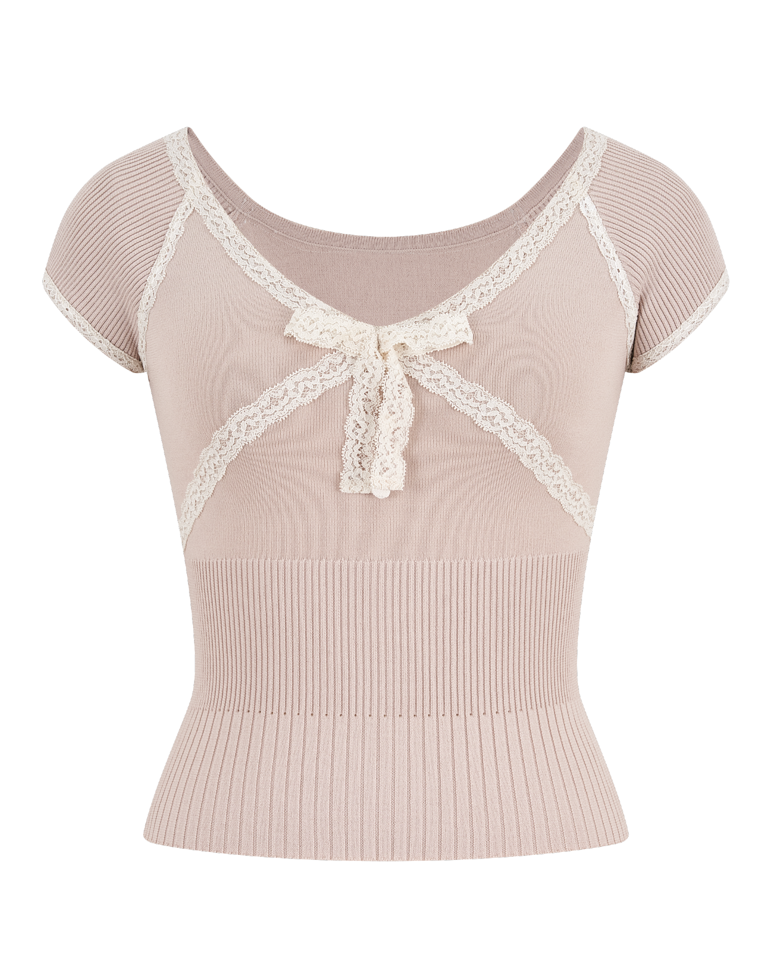 ANDWANG 即完Lace trim ribbon tops andwang 【公式通販】