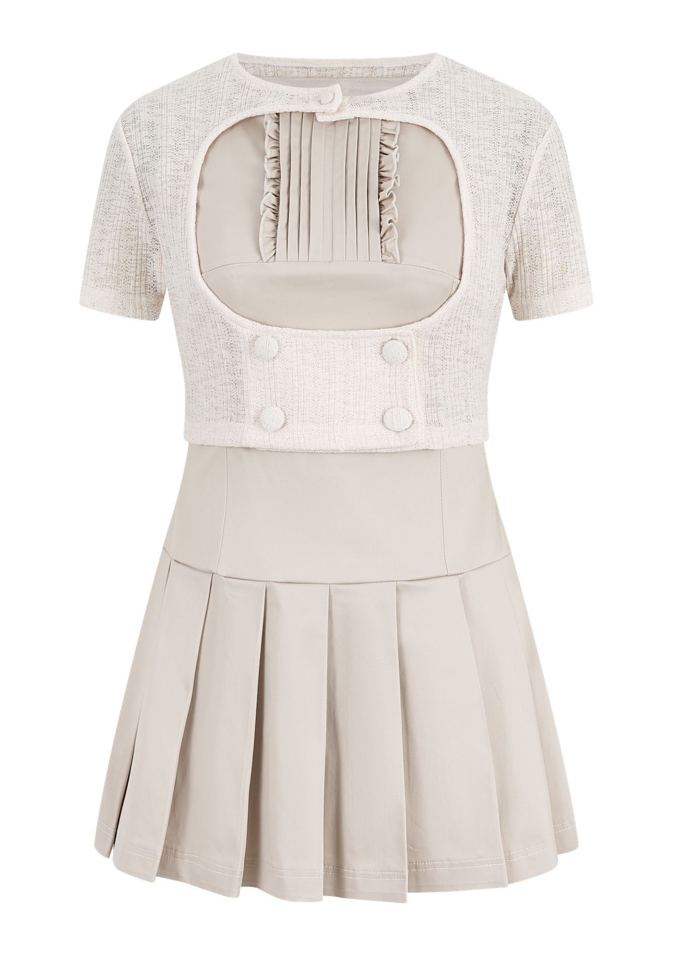 andwang　Ribcrafted Knit Dress Set DRESS
