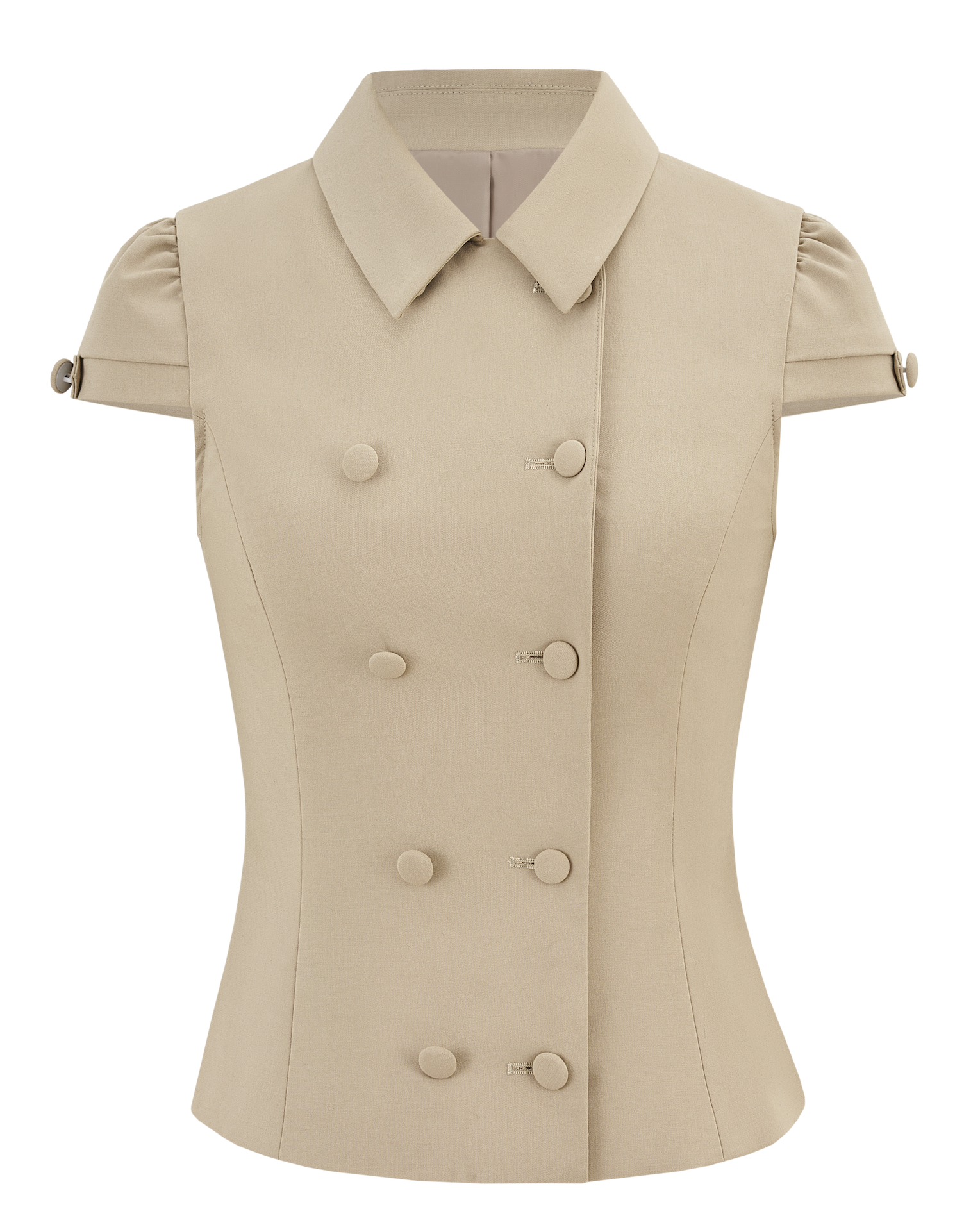 Short Sleeve Double Button Tops