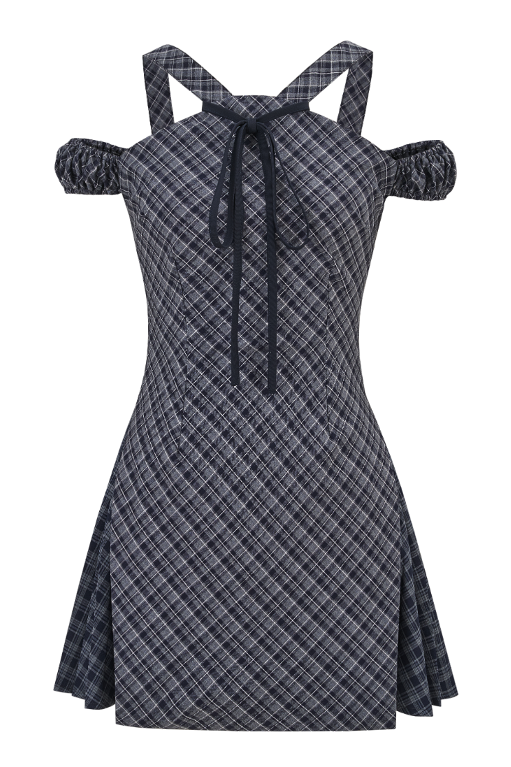 Check Cross Ribbon Onepiece