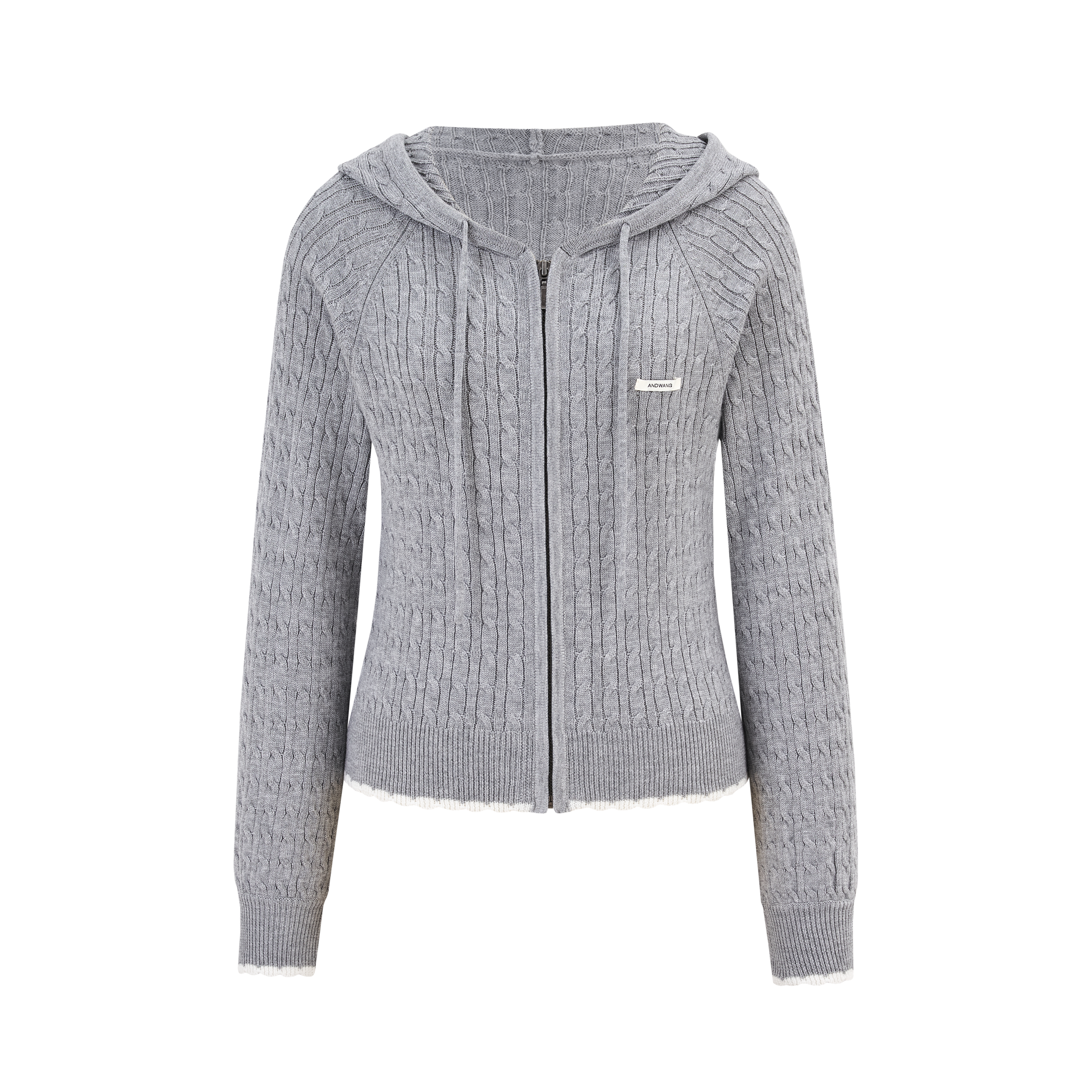 Contrast Frill Rib Knit Set