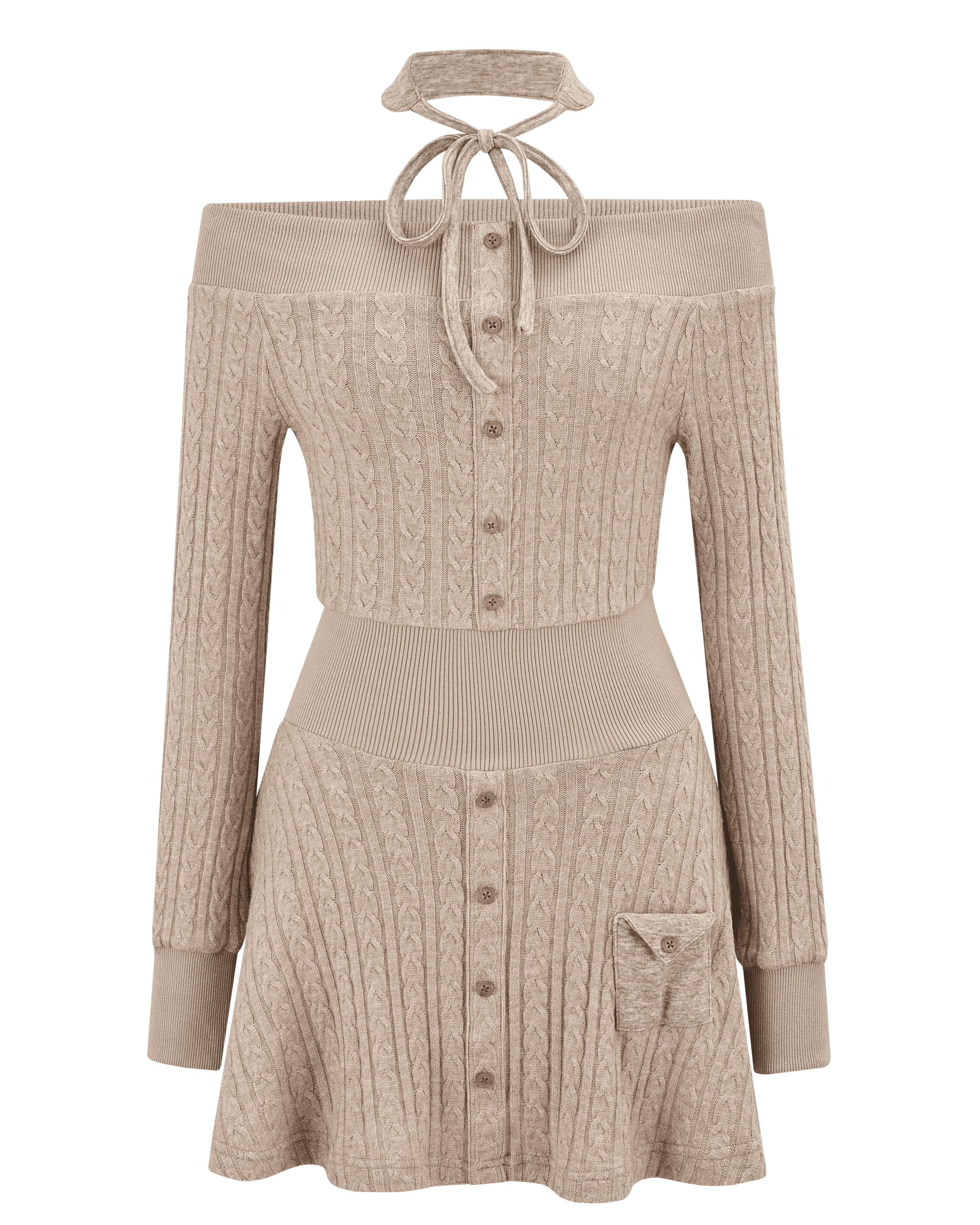 Contour Choker Rib Knit Dress