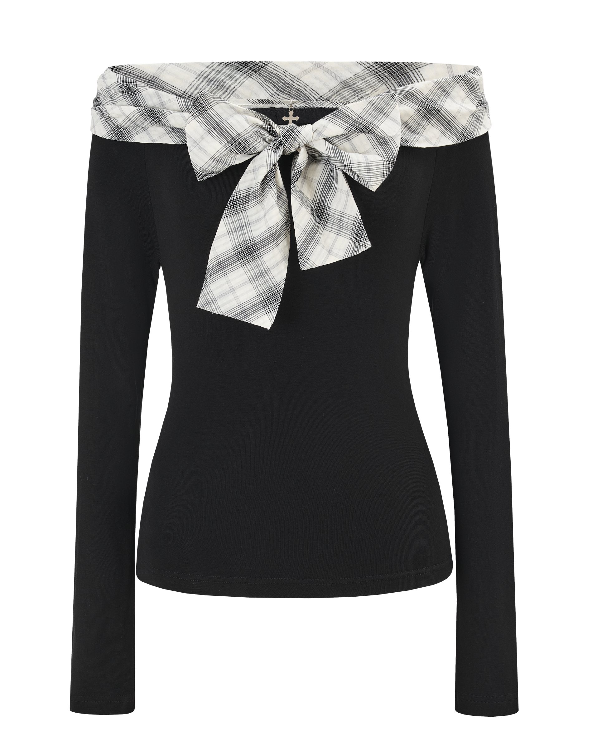 Check Ribbon Docking Tee