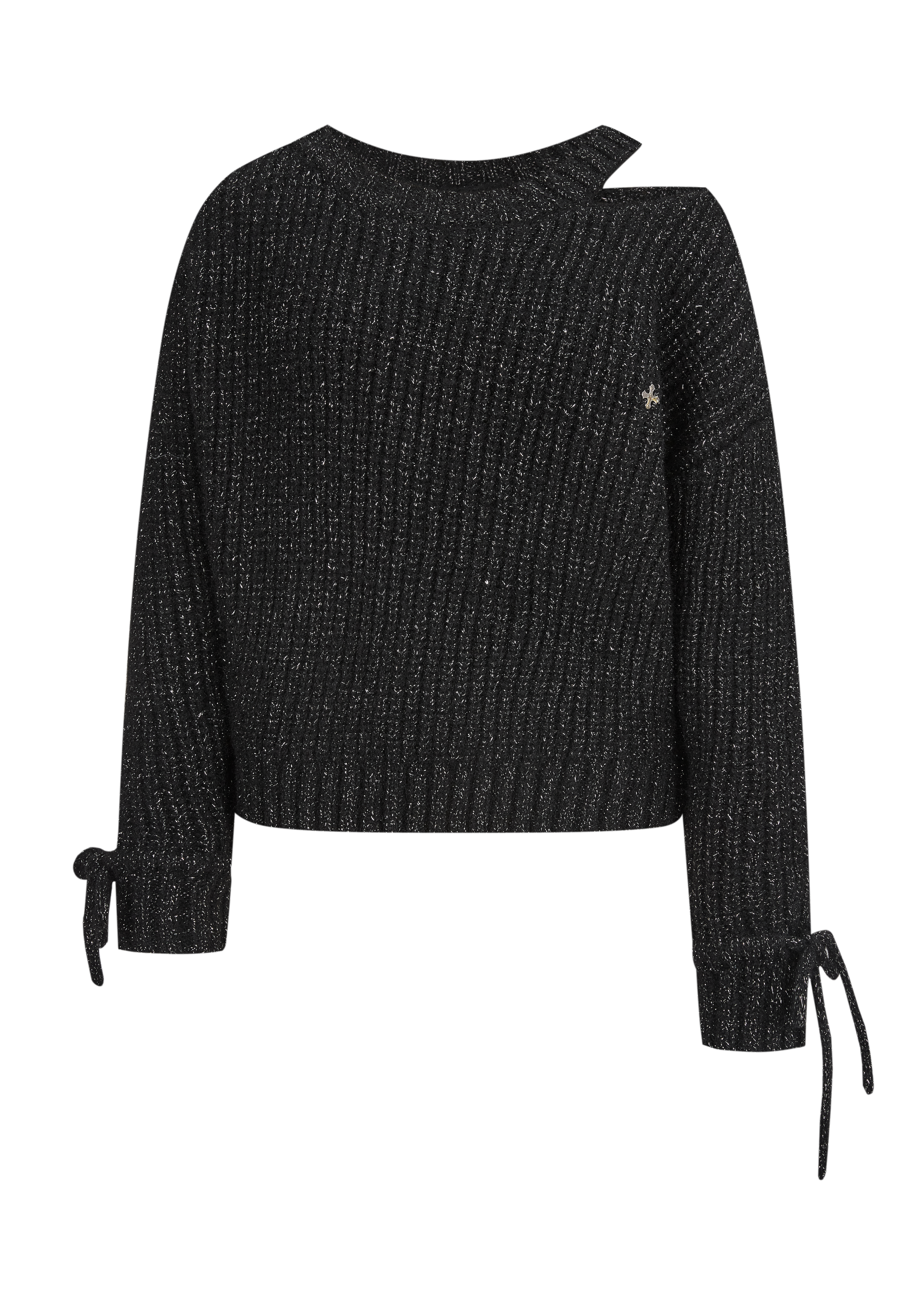 Glitter Off-Shoulder Loose Knit