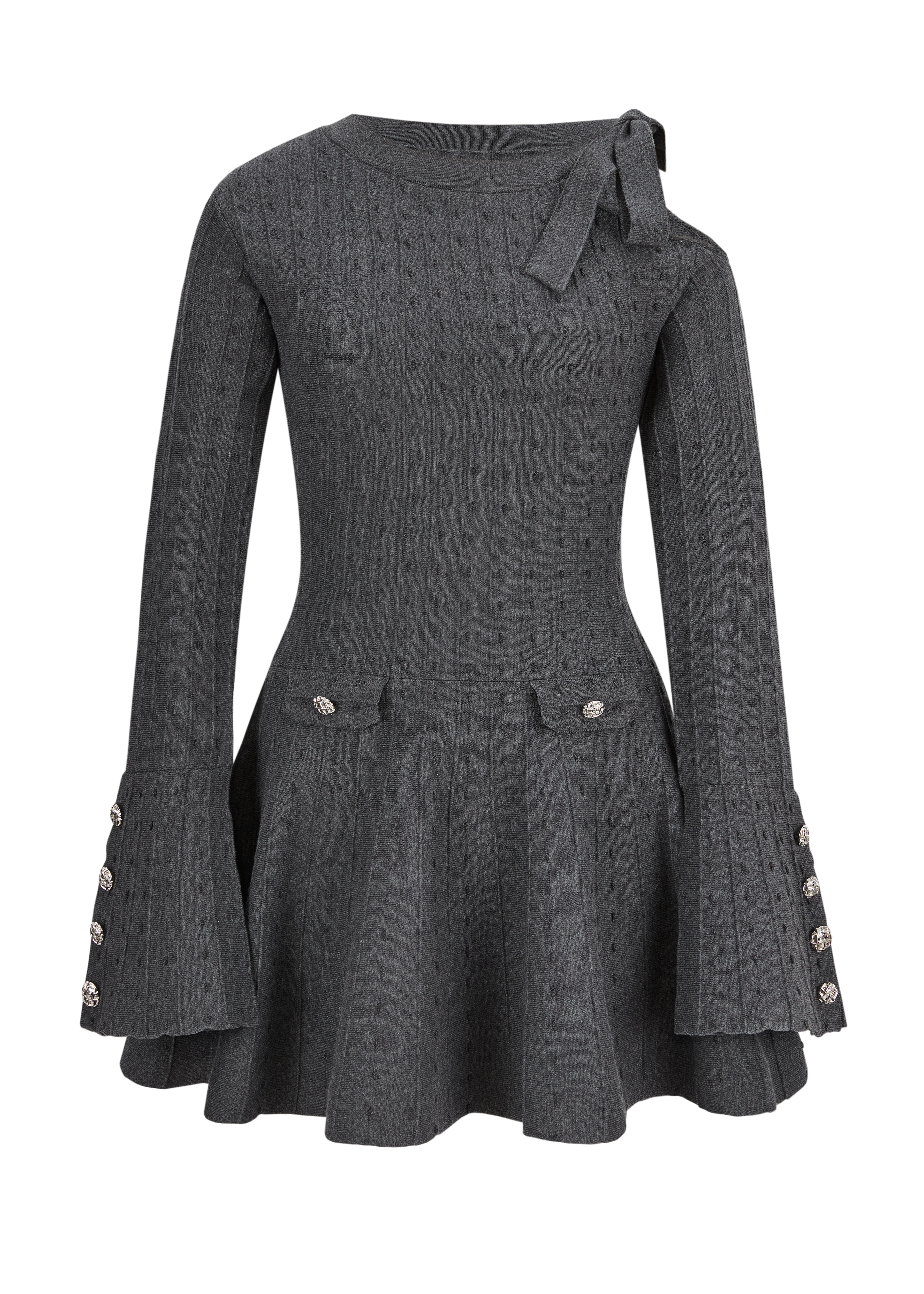 Ribbon Flare Line Mini Dress