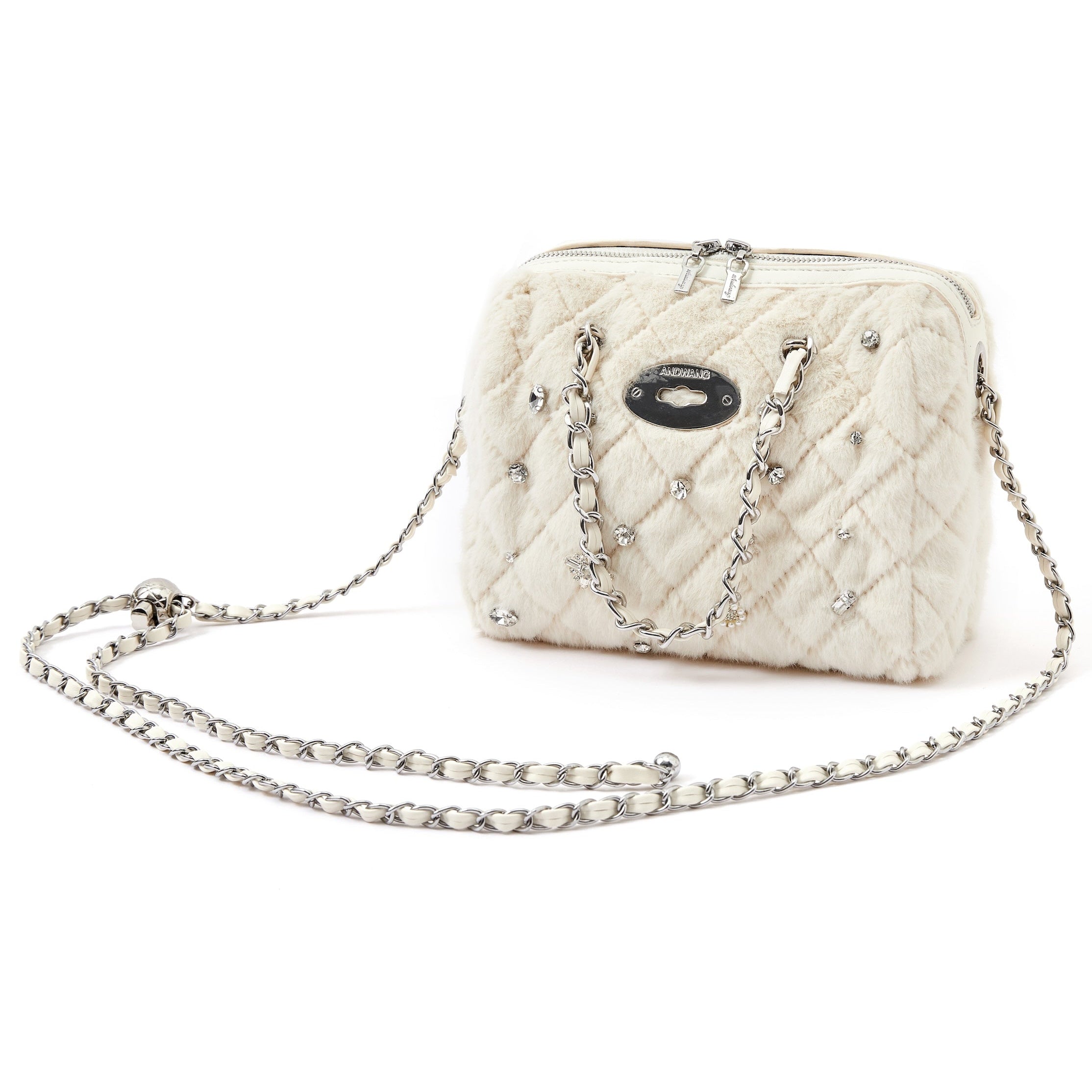 Jewel Fur Quilted Bag