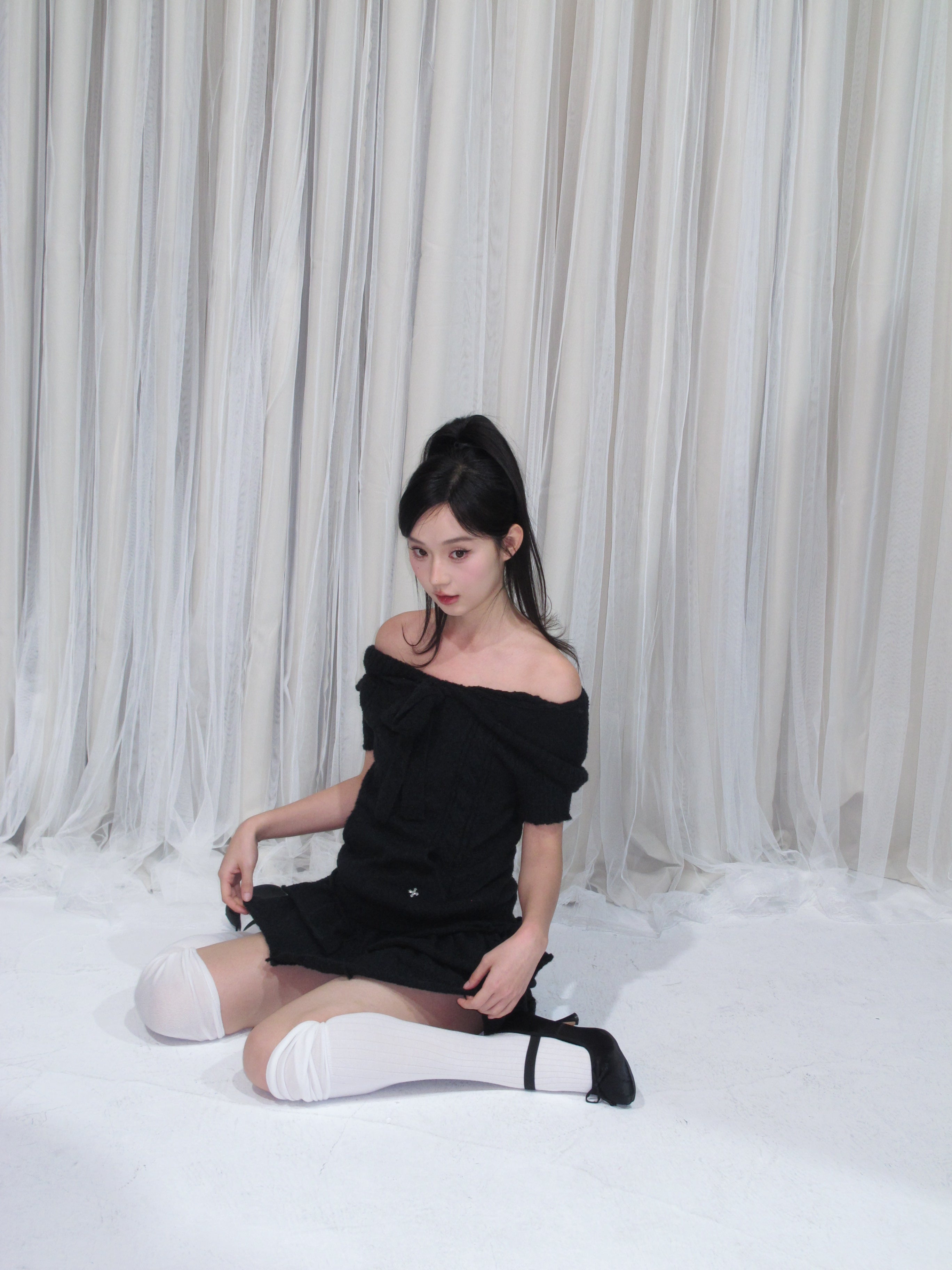 Fluffy Ribbon Knit Set