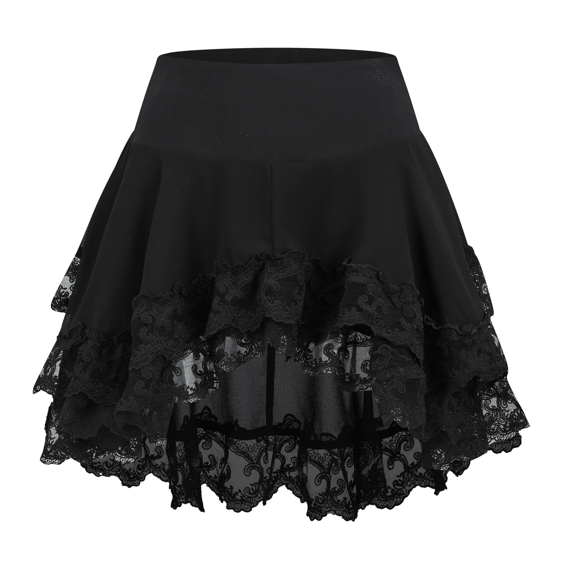Layer Frill Lace Mini Skirt