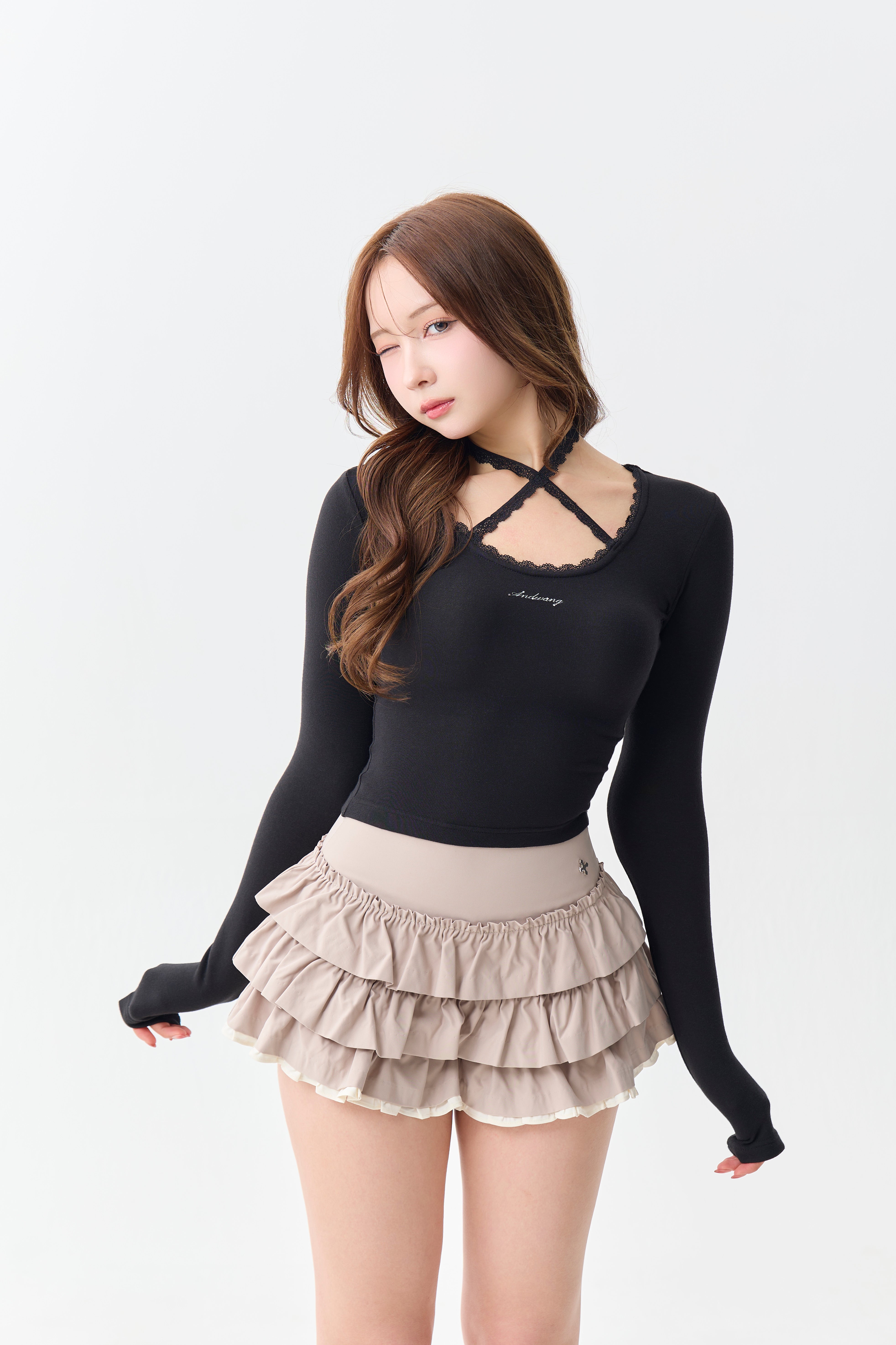 Charm Frill Culotte Mini Skirt