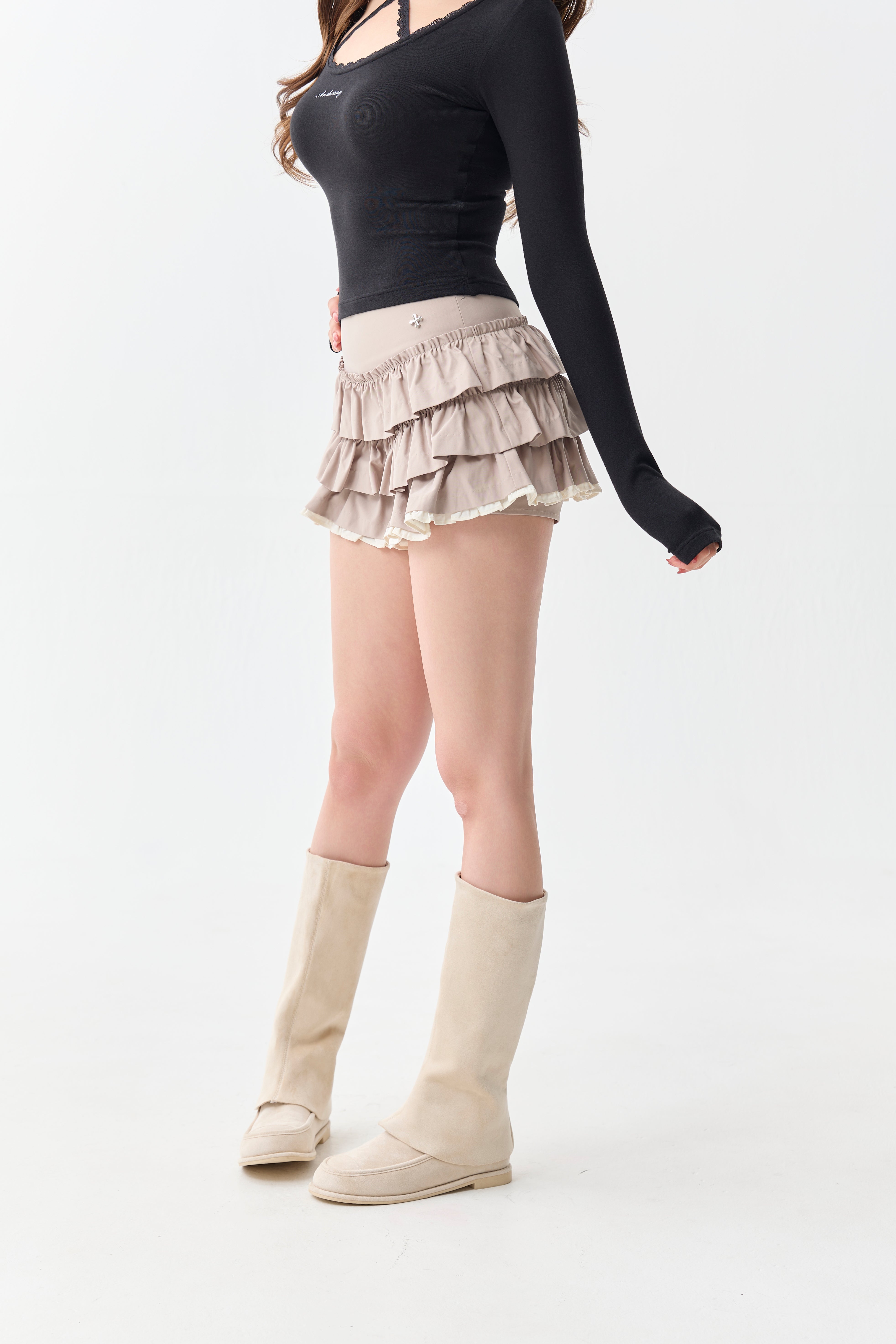 Charm Frill Culotte Mini Skirt