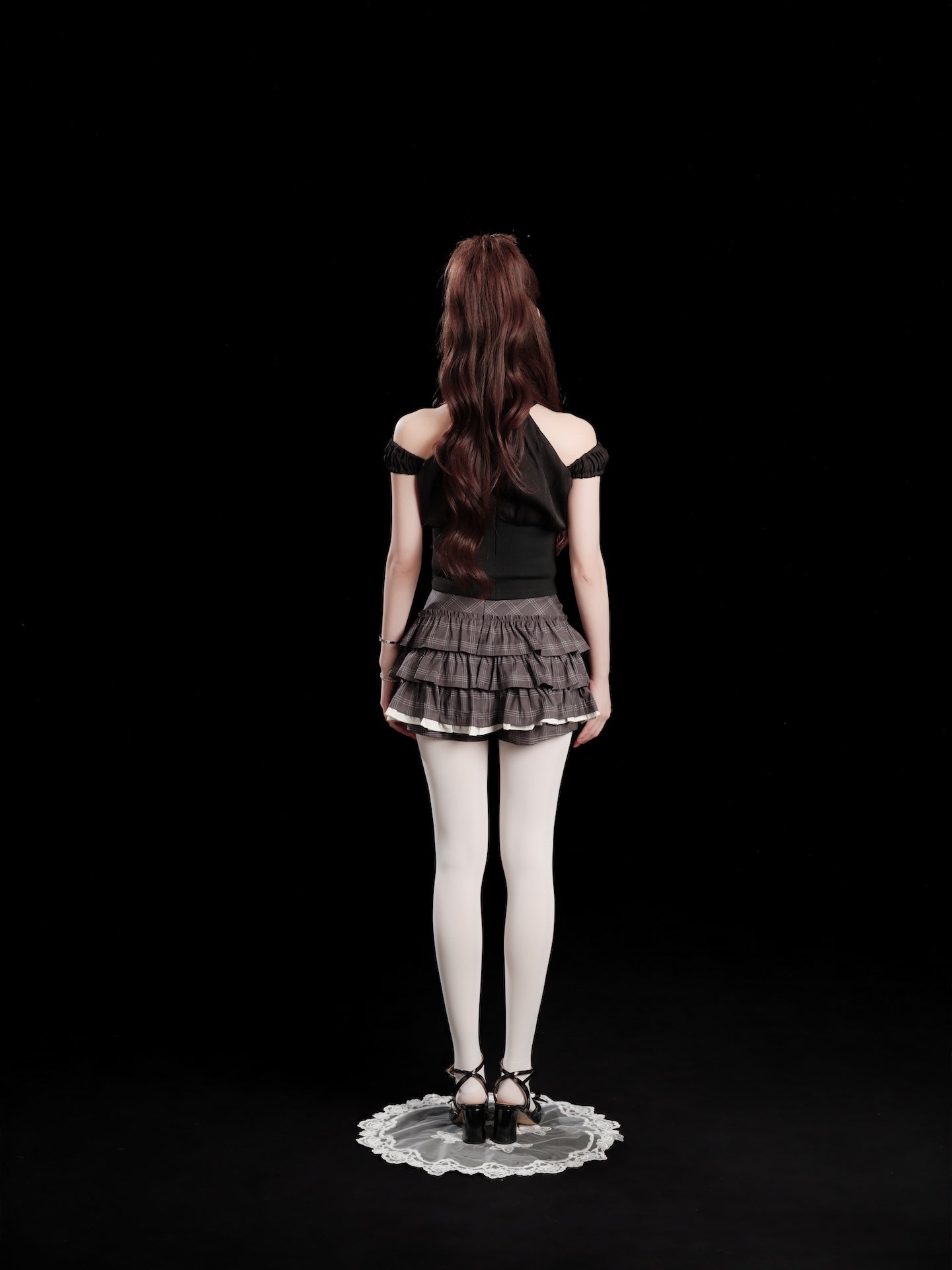 トップス andwang Soft Sheer Ribbon Docking Tops Soft Sheer Ribbon Docking Tops