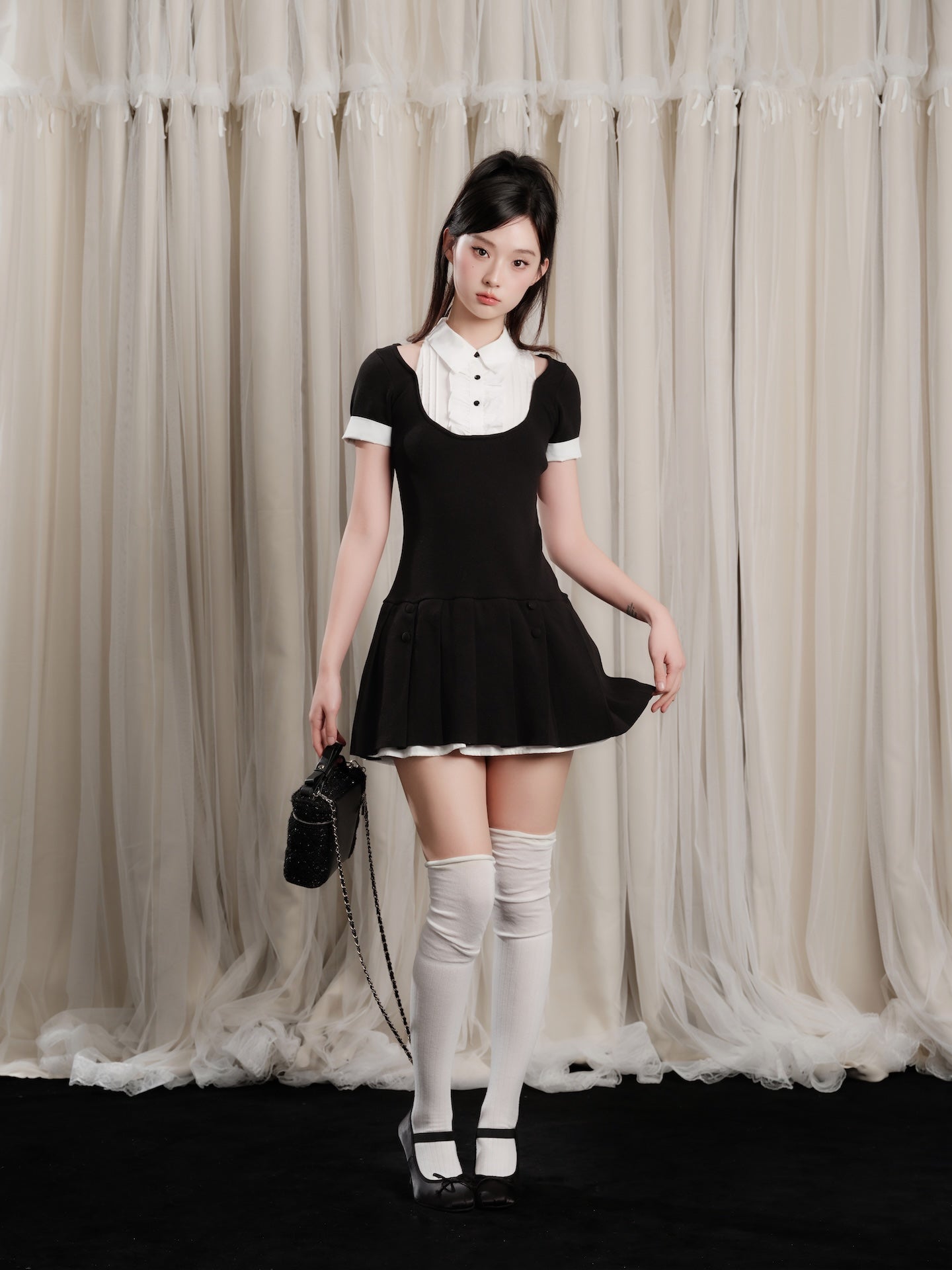 Grace Pleated Docking Mini Dress
