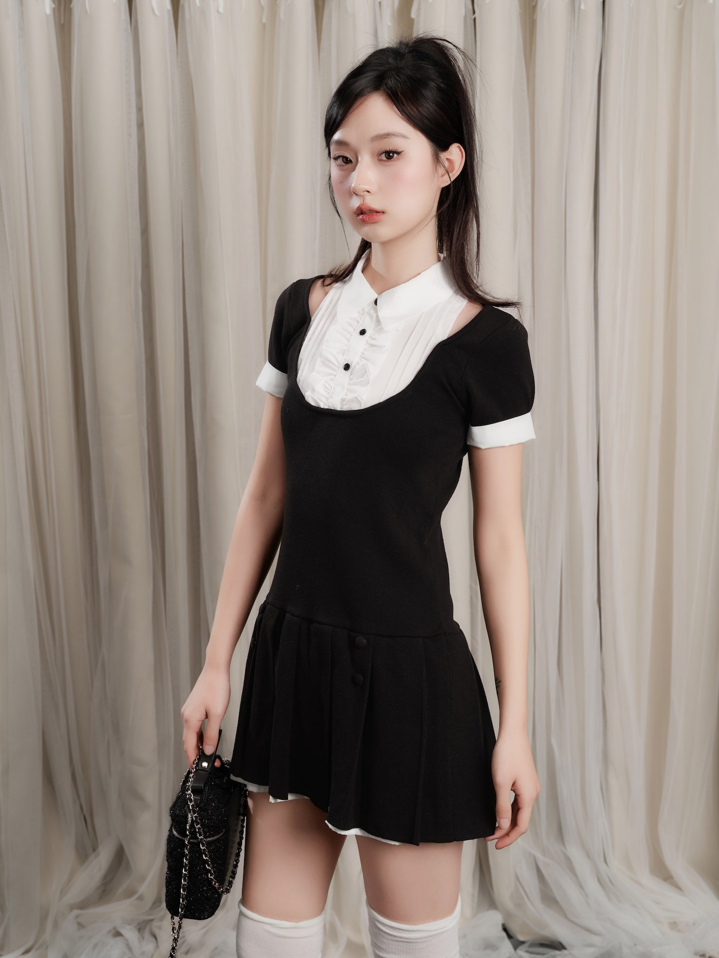 Grace Pleated Docking Mini Dress