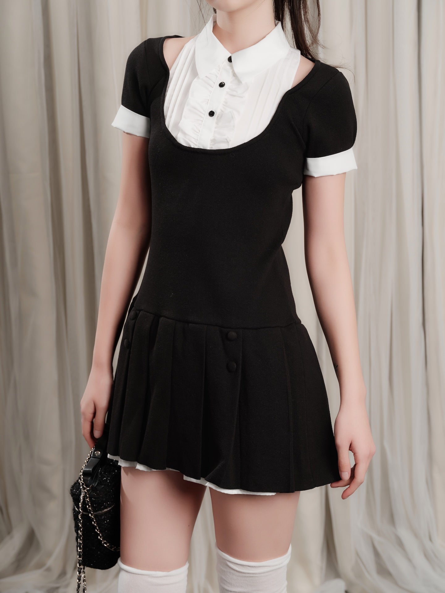 Grace Pleated Docking Mini Dress
