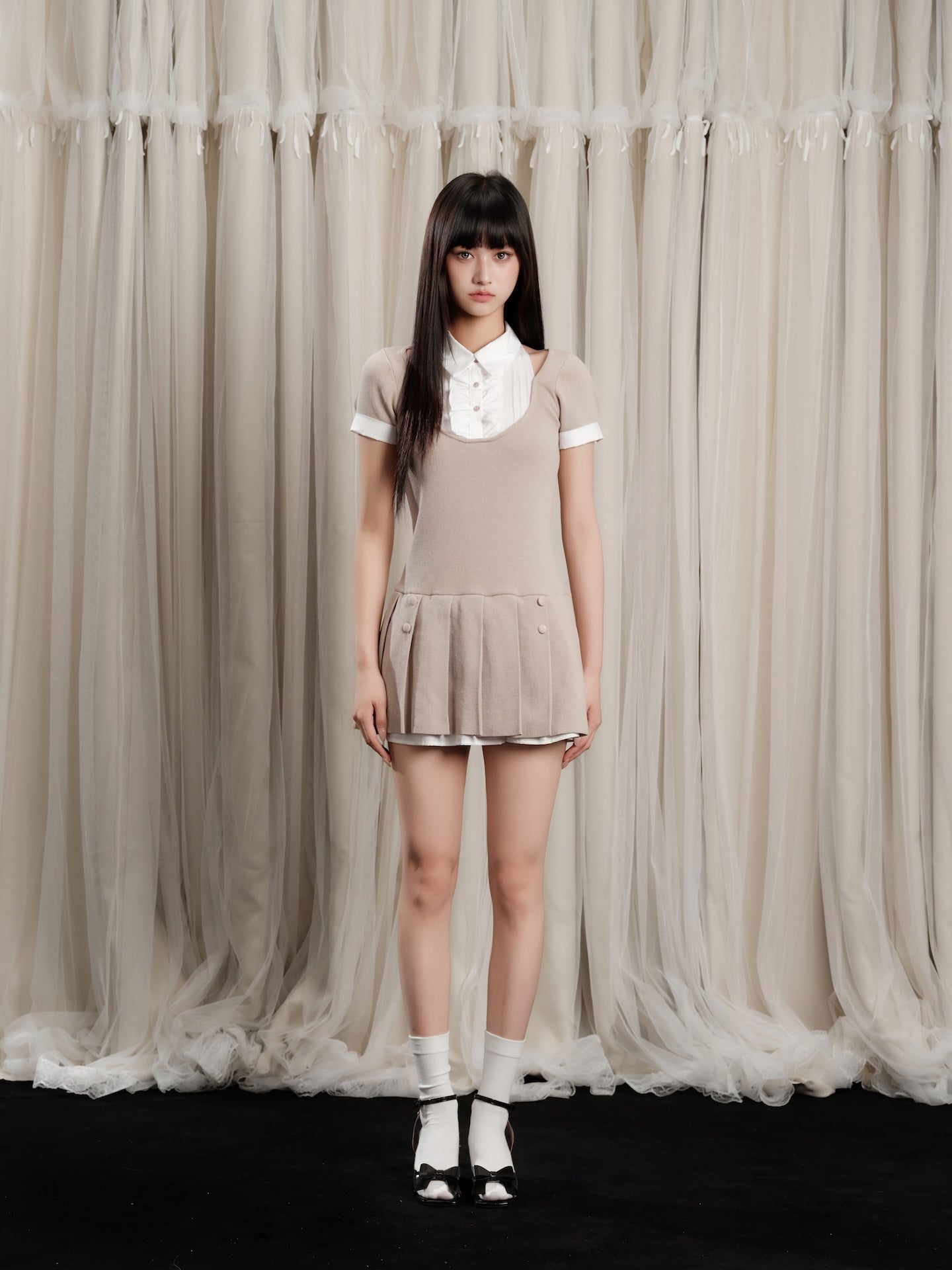 Grace Pleated Docking Mini Dress