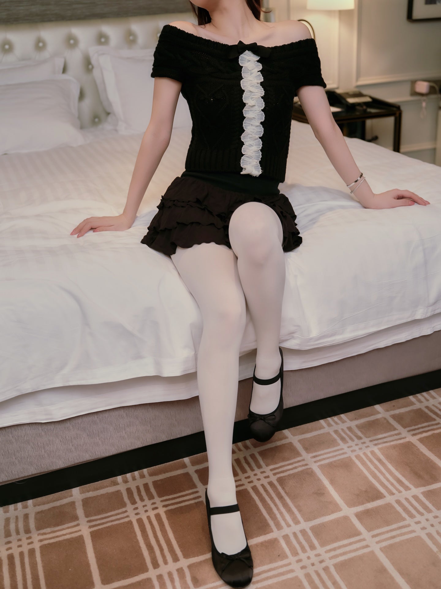 2way Heart Frill Rib Knit