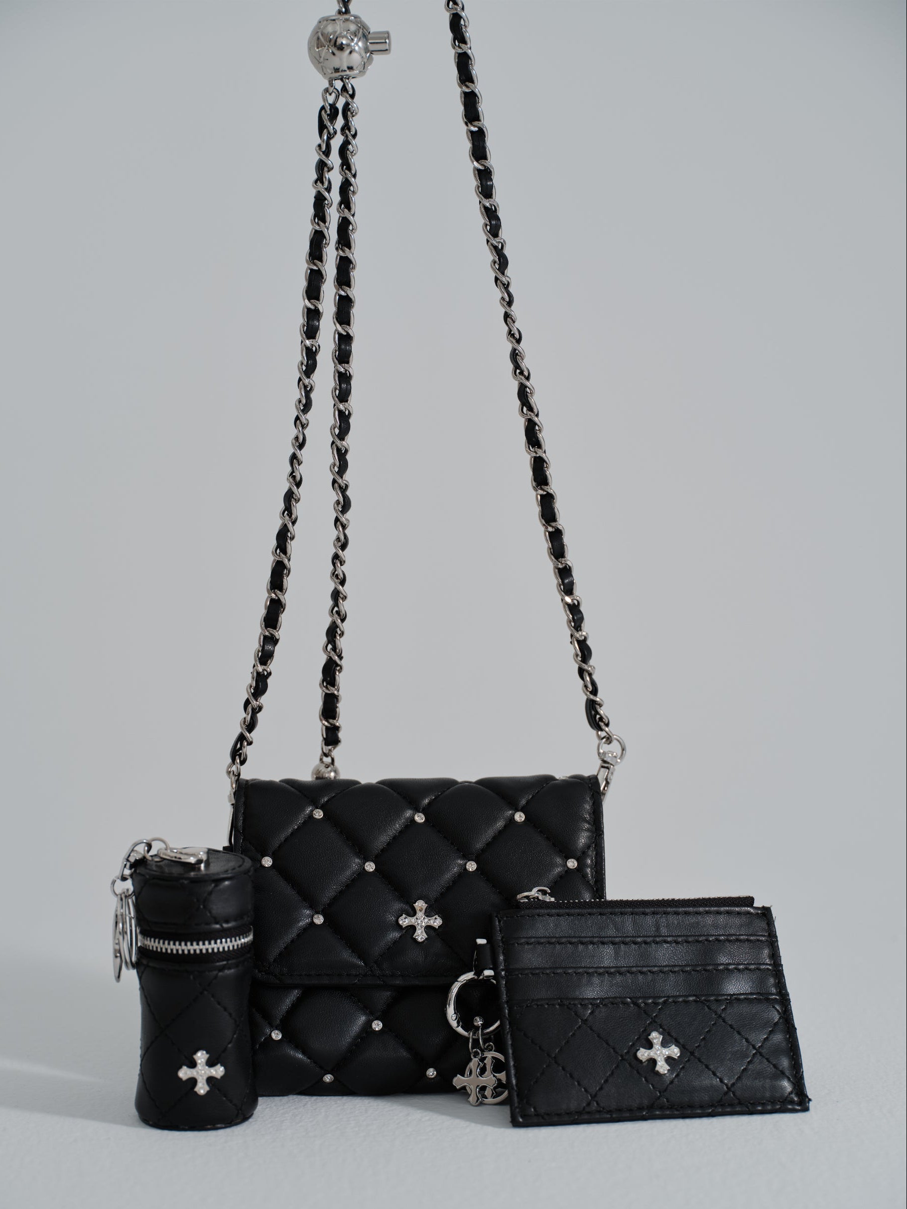 andwang バッグ リップケース Quilted Charm Lip Case