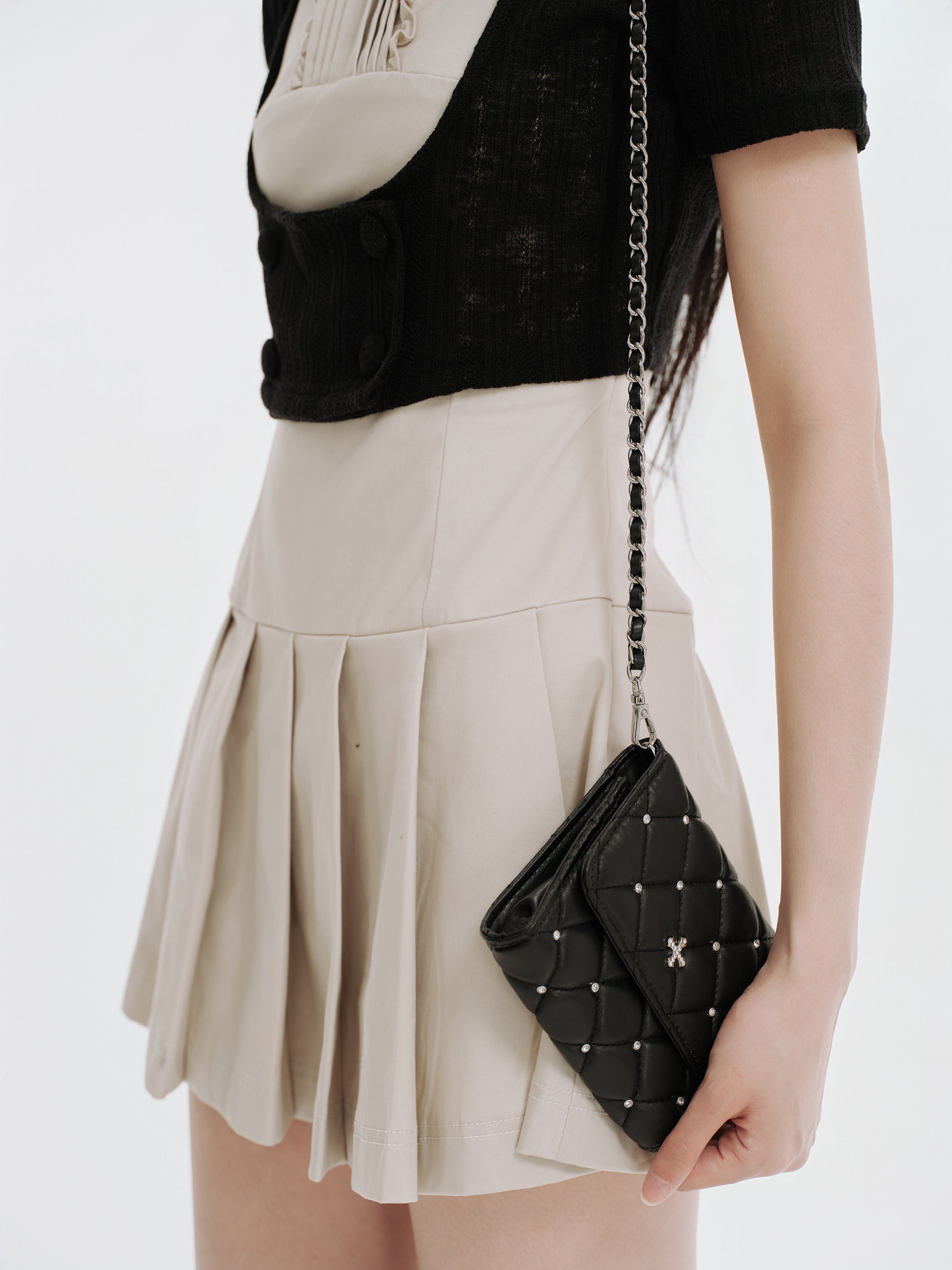 andwang Bijou Quilted Mini Bag ピンク