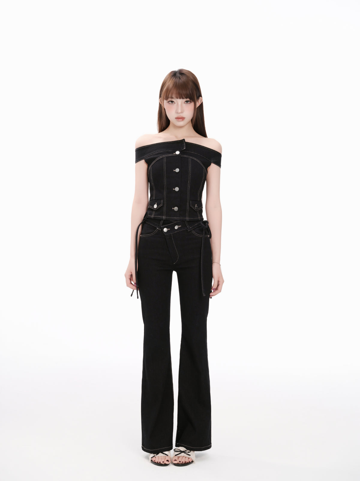ANDWANG Shoulder-Line Denim Tops Sサイズ Shoulder-Line Denim Tops