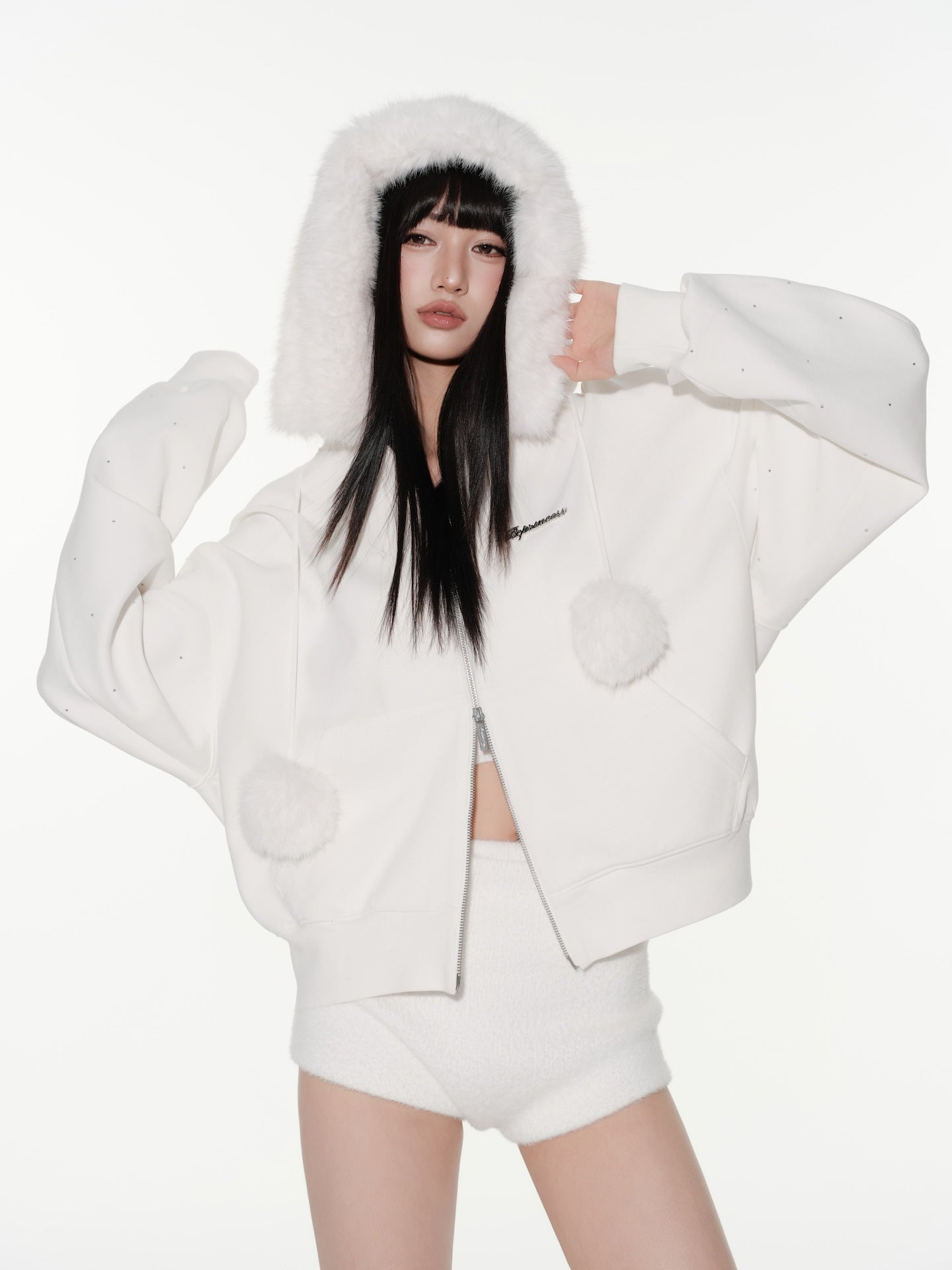 Kirakira Fur Zip Up