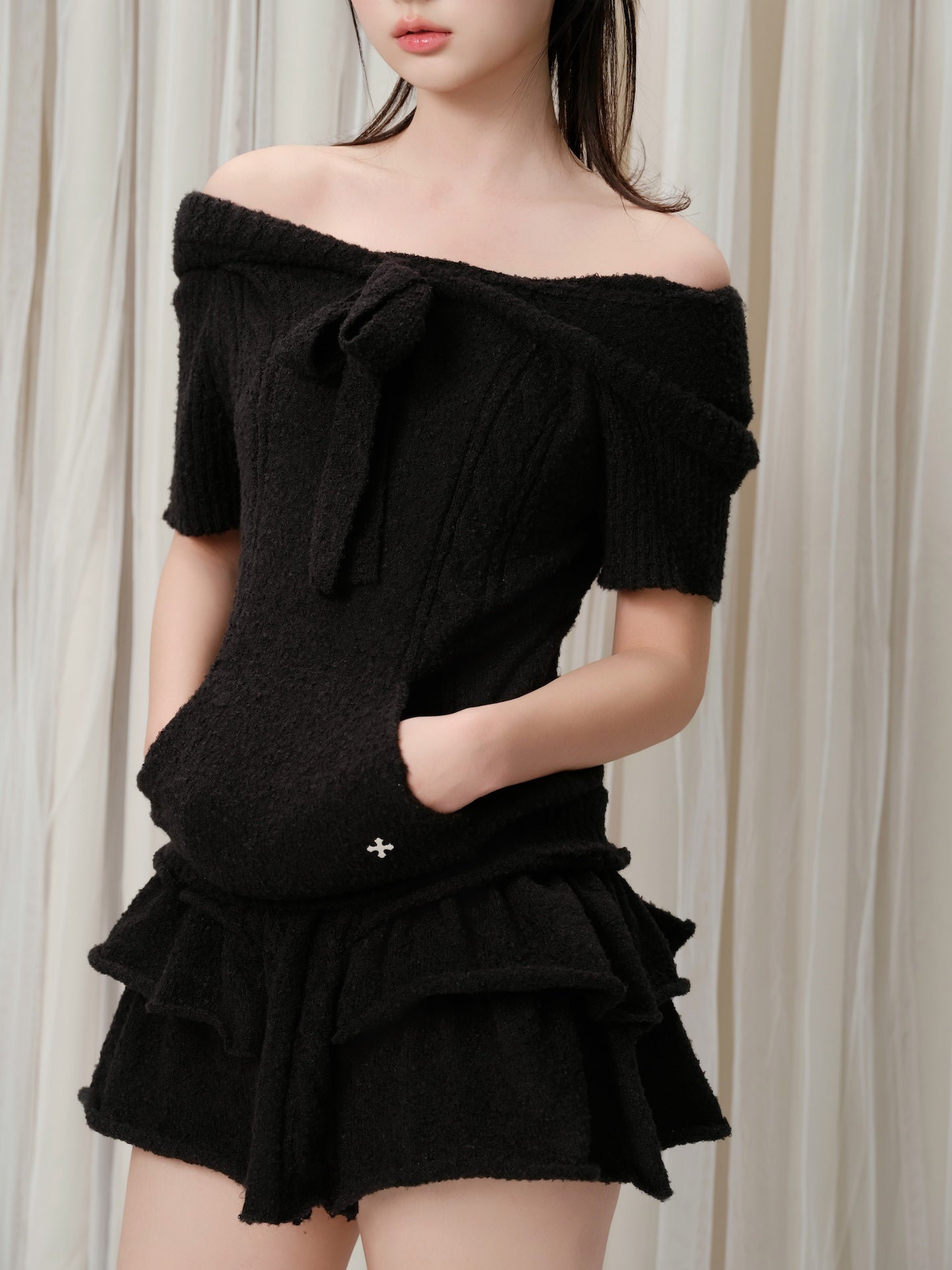 Fluffy Ribbon Knit Set