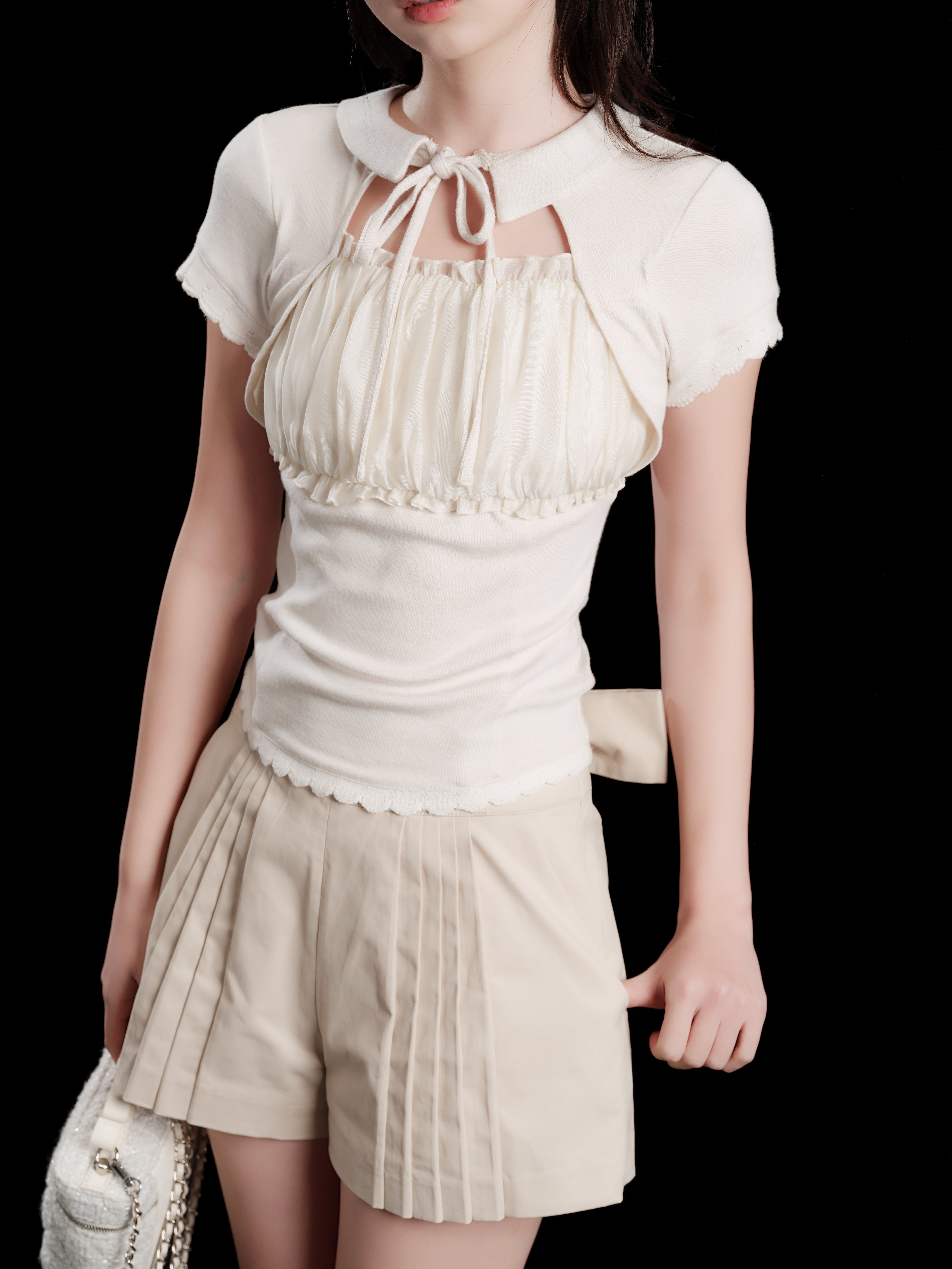 トップス Couture Frill Ribbon Tops andwang Couture Frill Ribbon Tops